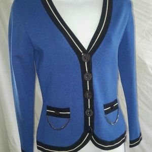 DESIGNER CARDIGAN Embellished Sz M ***LUX***